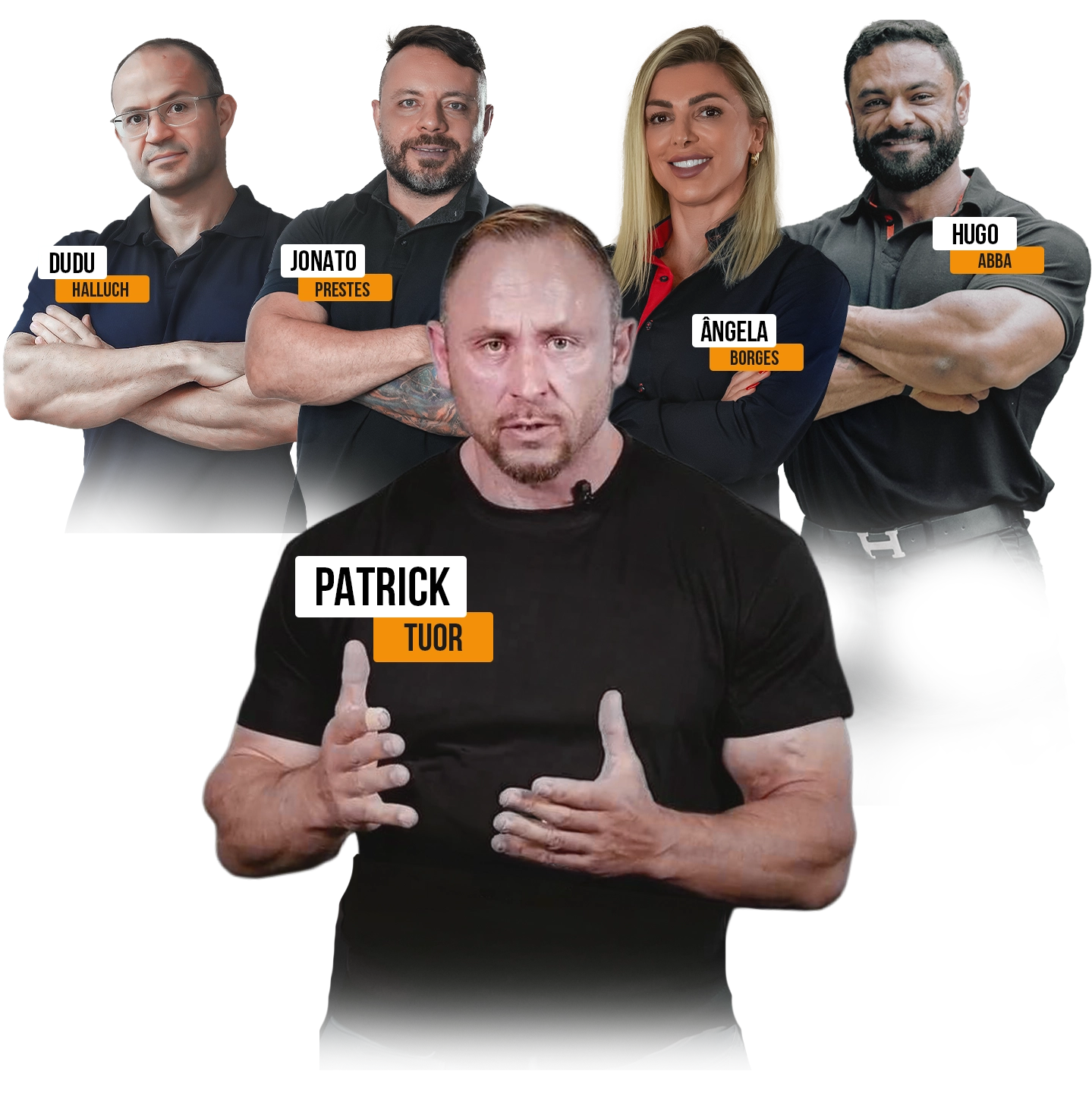 Patrick Tuor, Jonato Prestes, Dudu Haluch, Ângela Borges e Hugo Abbá